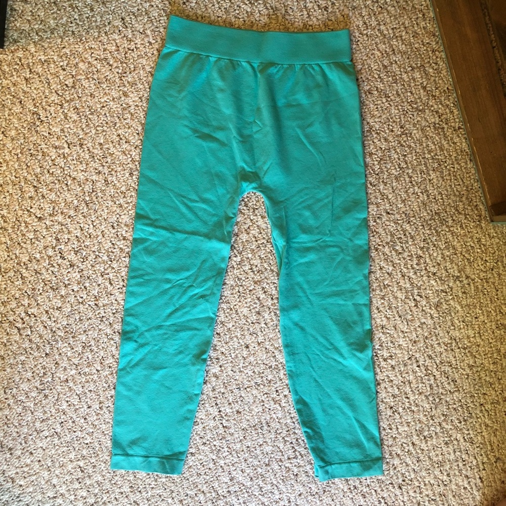 Teal Stretchy Crop Leggings EUC